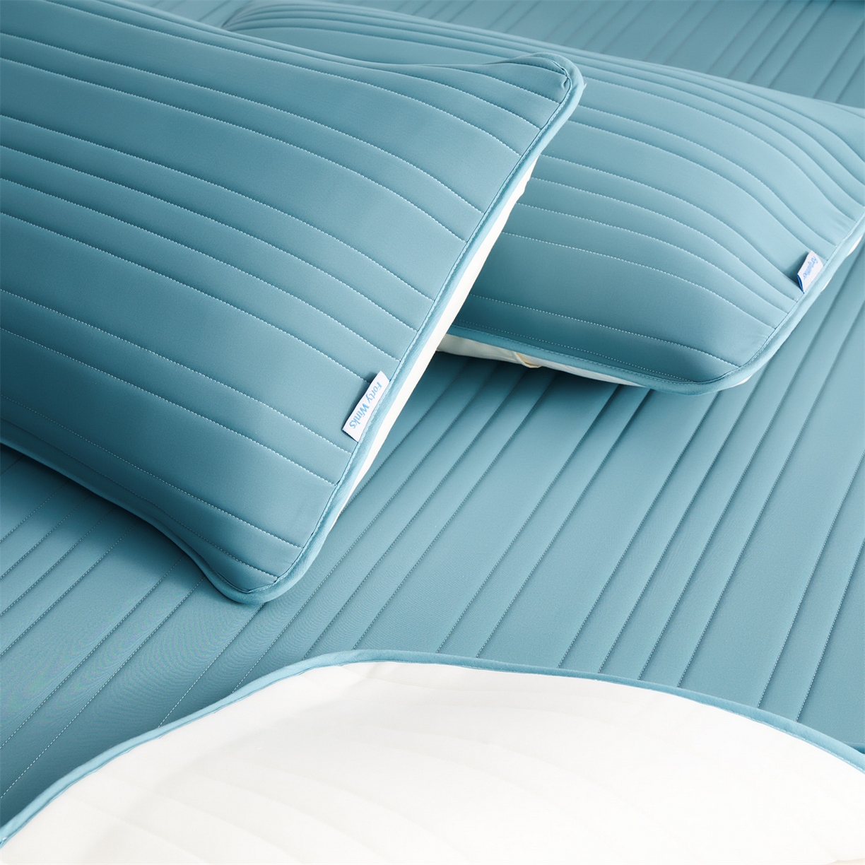 91家纺网 家纺一手货源 找家纺 唯爱品 2026新款星球凉感夏凉垫床笠款 星球凉感垫 墨绿