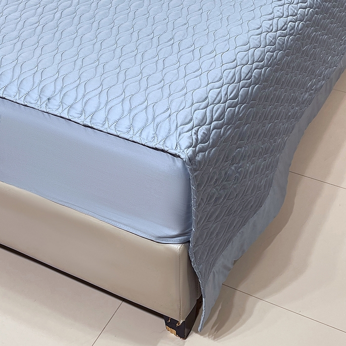 91家纺网 家纺一手货源 找家纺 （总）畅畅家纺 2026新款高档100支长绒棉高定提花夹棉床盖纯色四件套