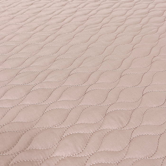 91家纺网 家纺一手货源 找家纺 畅畅家纺 2026新款高档100支长绒棉高定提花夹棉床盖纯色四件套 罗维娜-香槟