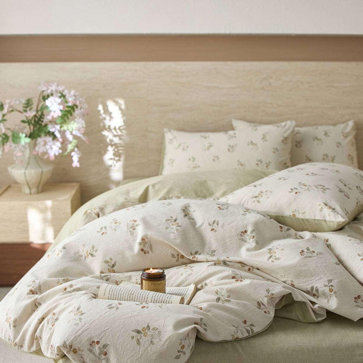 91家纺网 家纺一手货源 找家纺 亿梵家居 2026春夏新款A类棉麻印花四件套 大地微风