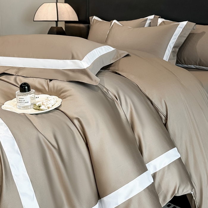 91家纺网 家纺一手货源 找家纺 （总）苏源家居 2026新款夏季酒店风水洗天丝织带款冰丝被套四件套-慕尚