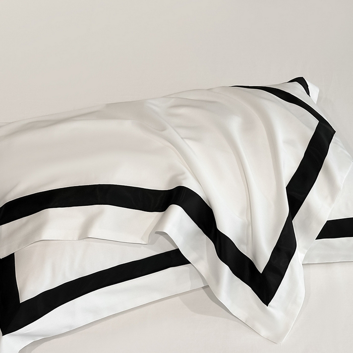 91家纺网 家纺一手货源 找家纺 苏源家居 2026新款夏季酒店风水洗天丝织带款冰丝被套四件套-慕尚 慕尚-雅白