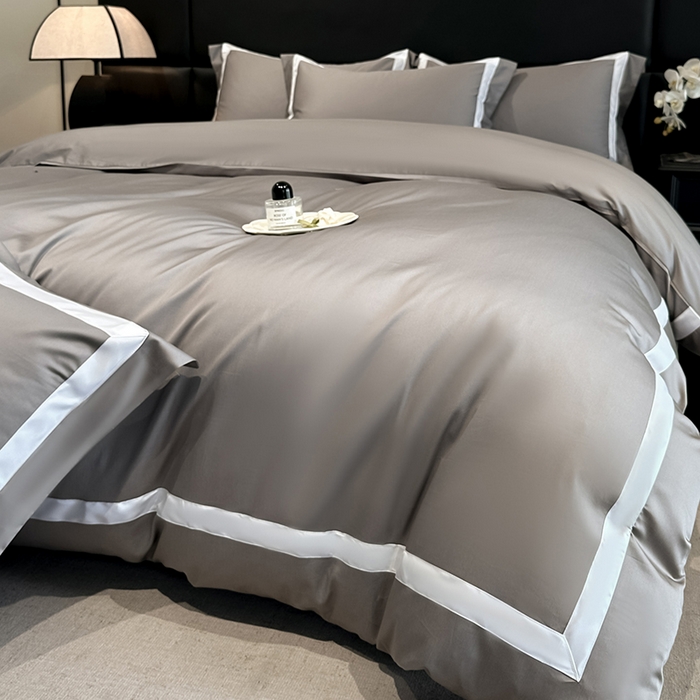 91家纺网 家纺一手货源 找家纺 （总）苏源家居 2026新款夏季酒店风水洗天丝织带款冰丝被套四件套-慕尚