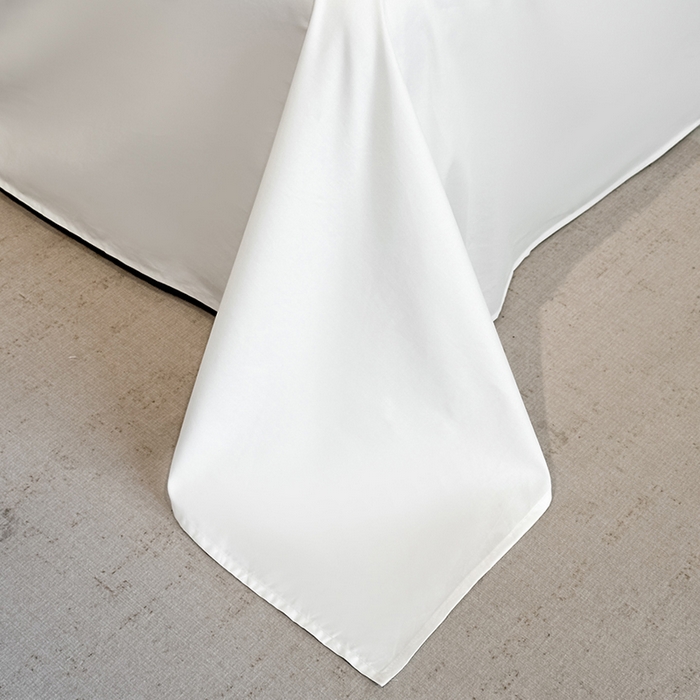 91家纺网 家纺一手货源 找家纺 苏源家居 2026新款夏季酒店风水洗天丝织带款冰丝被套四件套-慕尚 慕尚-雅白