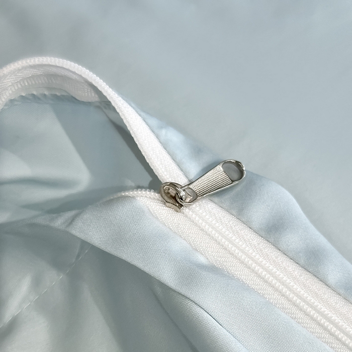 91家纺网 家纺一手货源 找家纺 苏源家居 2026新款夏季酒店风水洗天丝织带款冰丝被套四件套-慕尚 慕尚-浅蓝