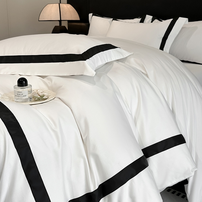 91家纺网 家纺一手货源 找家纺 （总）苏源家居 2026新款夏季酒店风水洗天丝织带款冰丝被套四件套-慕尚