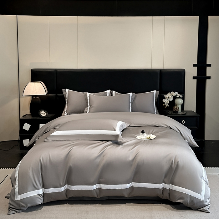 91家纺网 家纺一手货源 找家纺 （总）苏源家居 2026新款夏季酒店风水洗天丝织带款冰丝被套四件套-慕尚