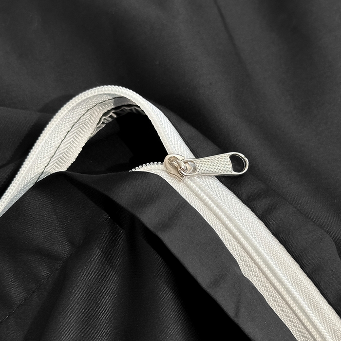 91家纺网 家纺一手货源 找家纺 苏源家居 2026新款夏季酒店风水洗天丝织带款冰丝被套四件套-慕尚 慕尚-素黑