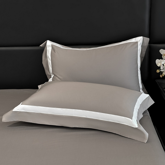 91家纺网 家纺一手货源 找家纺 苏源家居 2026新款夏季酒店风水洗天丝织带款冰丝被套四件套-慕尚 慕尚-浅灰