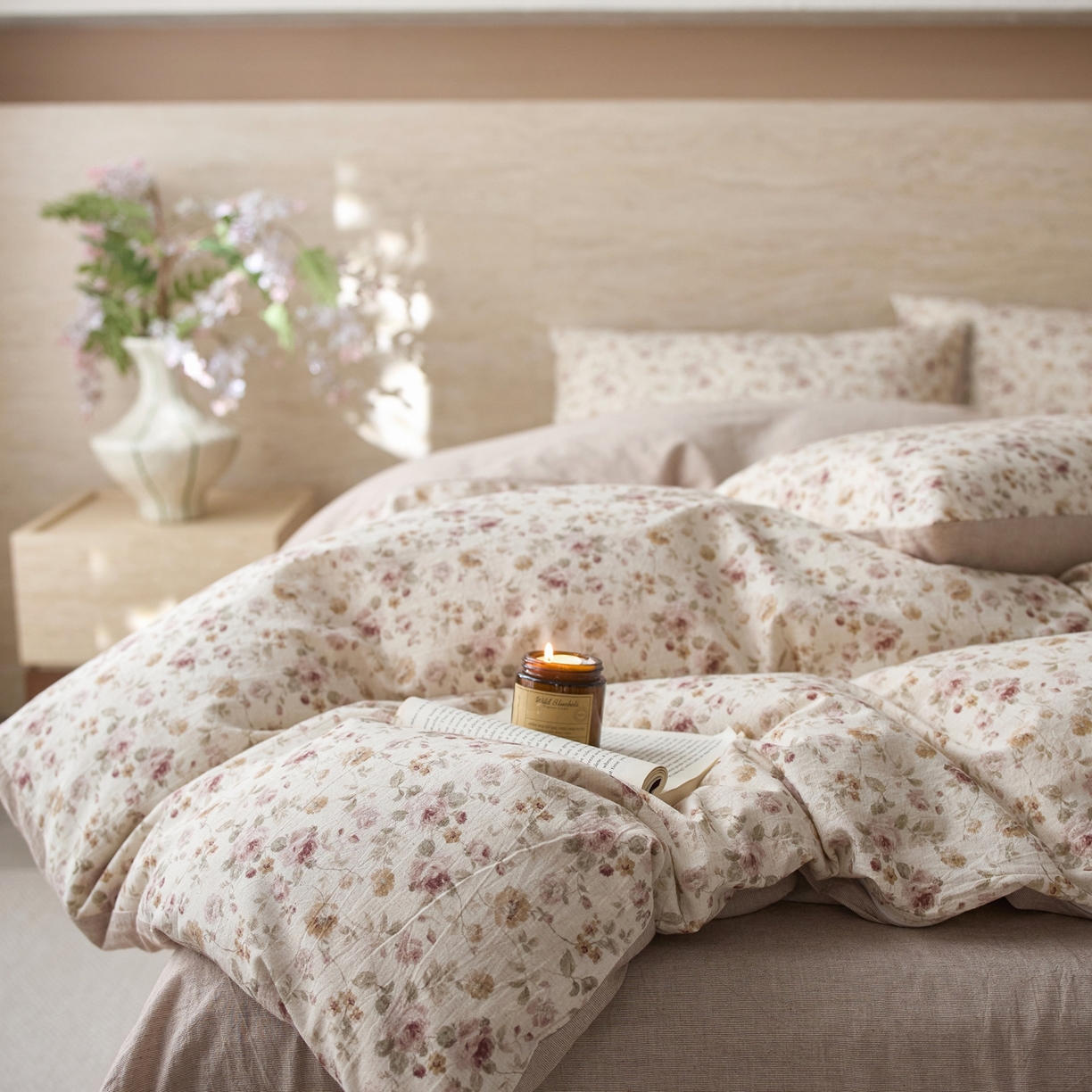 91家纺网 家纺一手货源 找家纺 亿梵家居 2026春夏新款A类棉麻印花四件套 红唇之吻