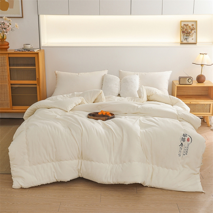 91家纺网 家纺一手货源 找家纺 玉相逢 2026新款供直播水洗棉大豆纤维春秋被夏被子被芯 白色