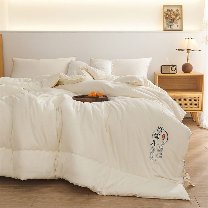91家纺网 家纺一手货源 找家纺 玉相逢 2026新款供直播水洗棉大豆纤维春秋被夏被子被芯 白色