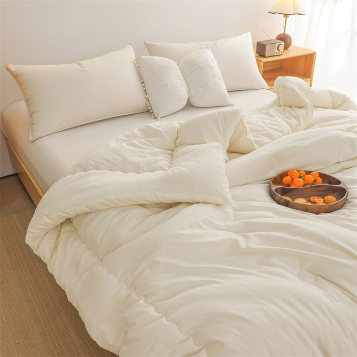 91家纺网 家纺一手货源 找家纺 玉相逢 2026新款供直播水洗棉大豆纤维春秋被夏被子被芯 白色
