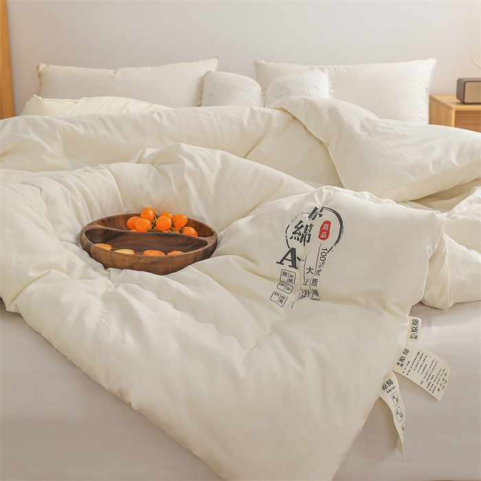 91家纺网 家纺一手货源 找家纺 玉相逢 2026新款供直播水洗棉大豆纤维春秋被夏被子被芯 白色