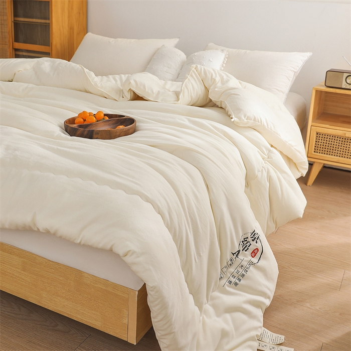 91家纺网 家纺一手货源 找家纺 玉相逢 2026新款供直播水洗棉大豆纤维春秋被夏被子被芯 白色