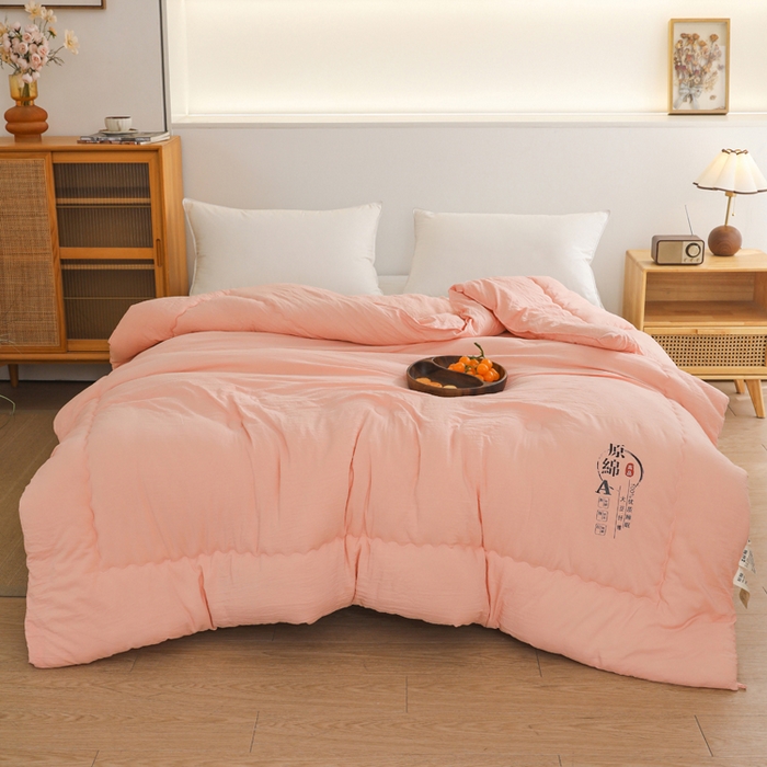 91家纺网 家纺一手货源 找家纺 玉相逢 2026新款供直播水洗棉大豆纤维春秋被夏被子被芯 粉色