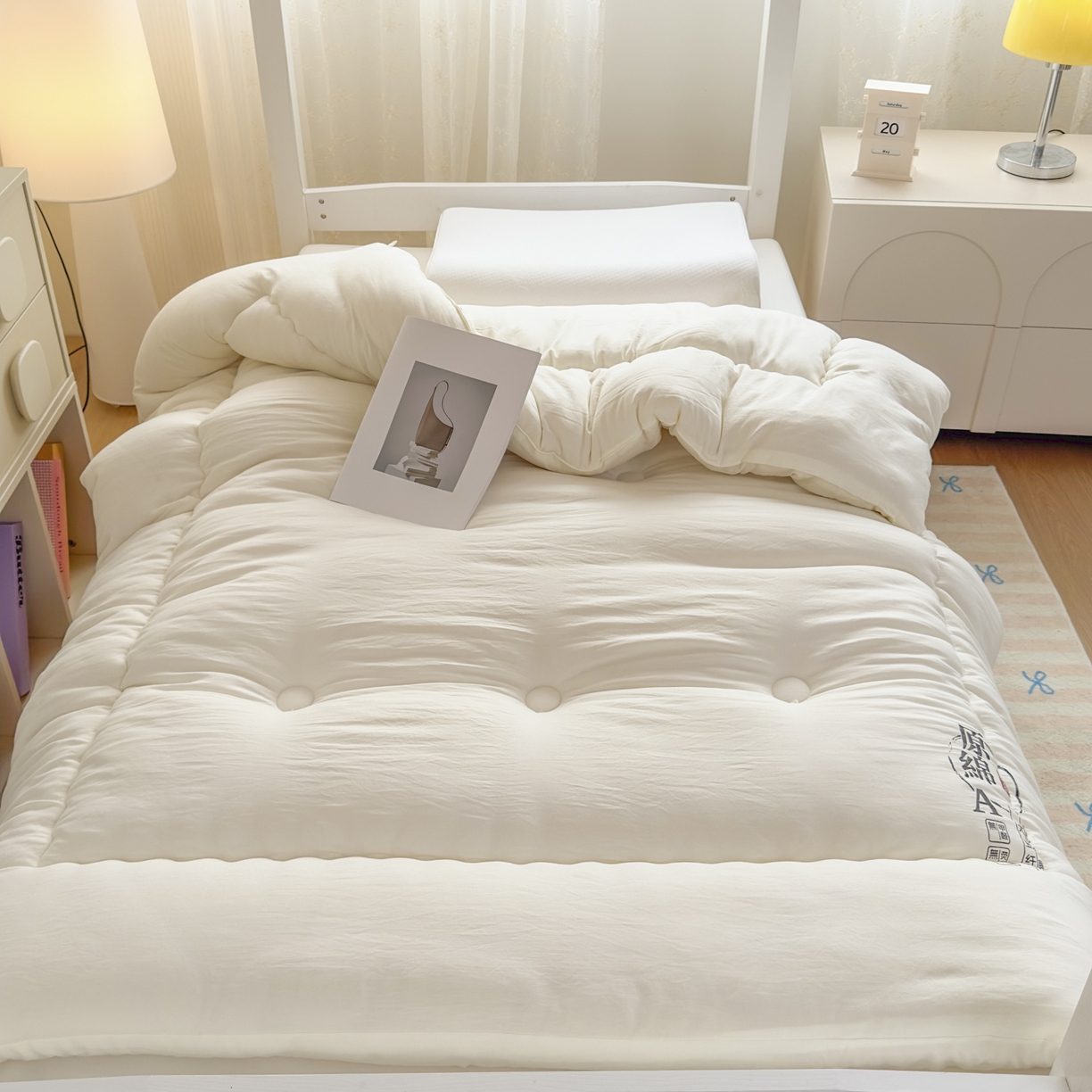 91家纺网 家纺一手货源 找家纺 玉相逢 2026新款A类原棉无染大豆纤维被子被芯 原棉-白色