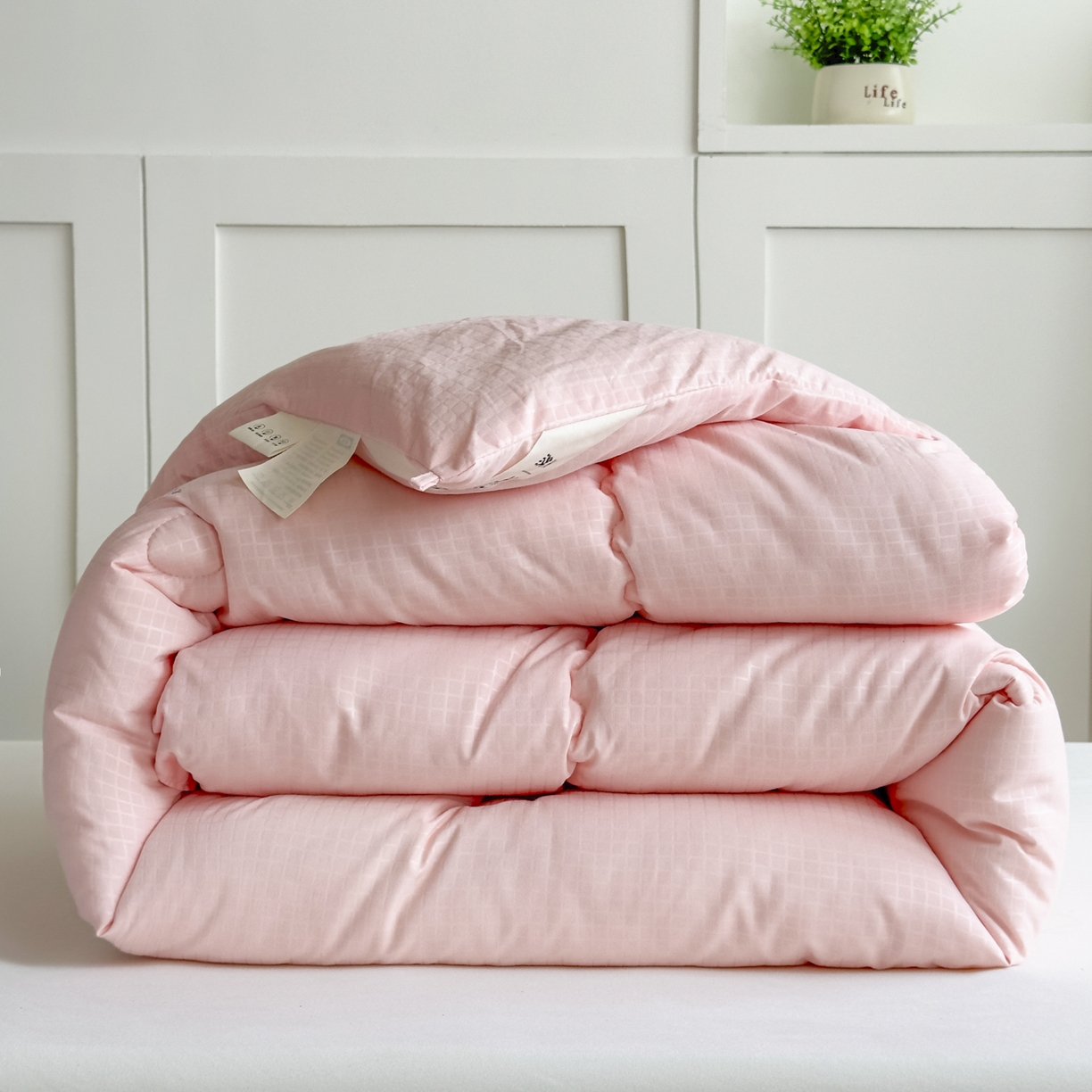 91家纺网 家纺一手货源 找家纺 玉相逢 2026新款A类原棉无染大豆纤维被子被芯 无染-粉色