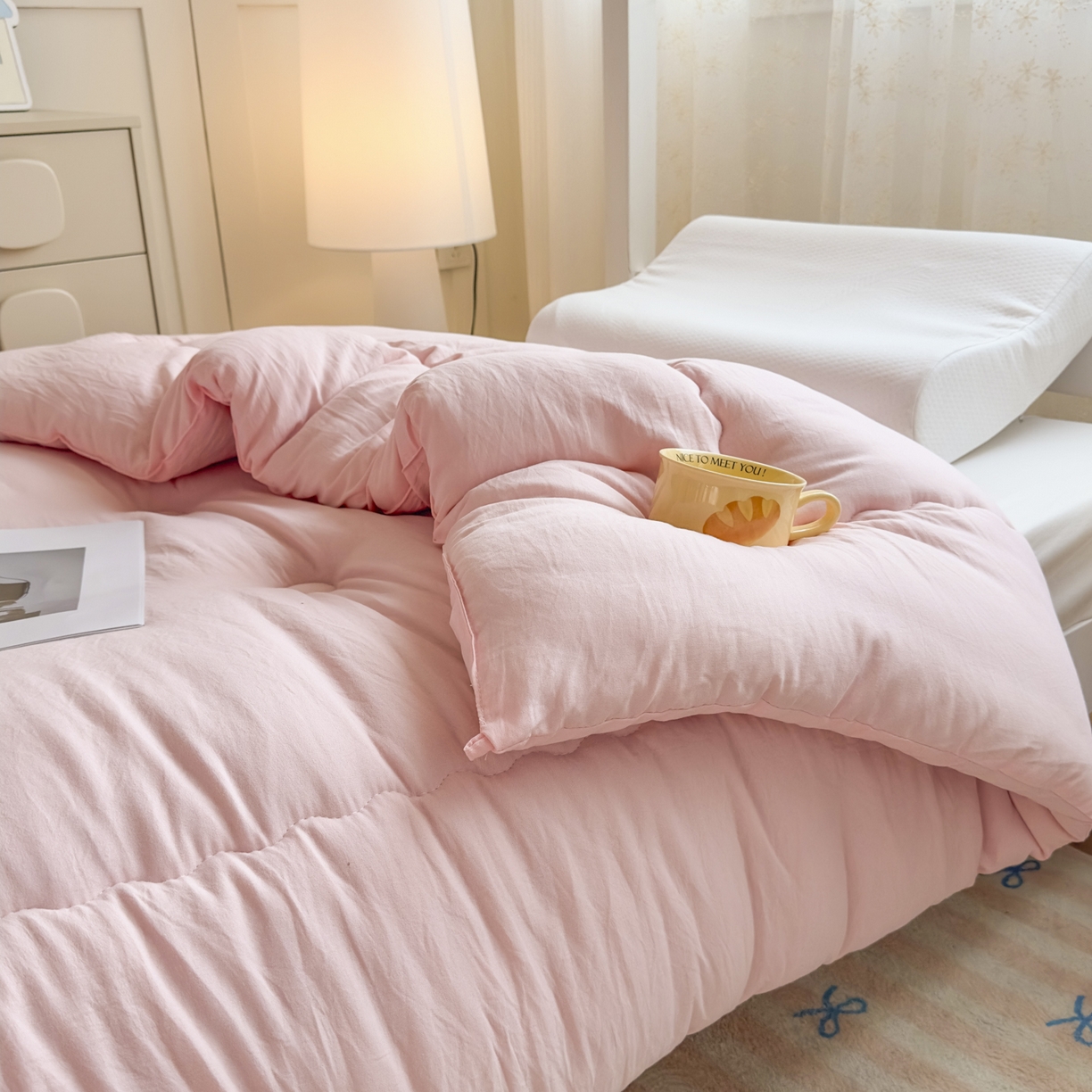 91家纺网 家纺一手货源 找家纺 玉相逢 2026新款A类原棉无染大豆纤维被子被芯 原棉-粉色
