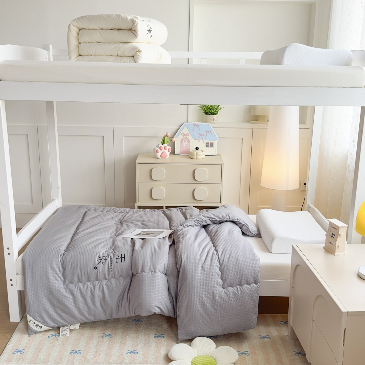 91家纺网 家纺一手货源 找家纺 玉相逢 2026新款A类原棉无染大豆纤维被子被芯 无染-灰色