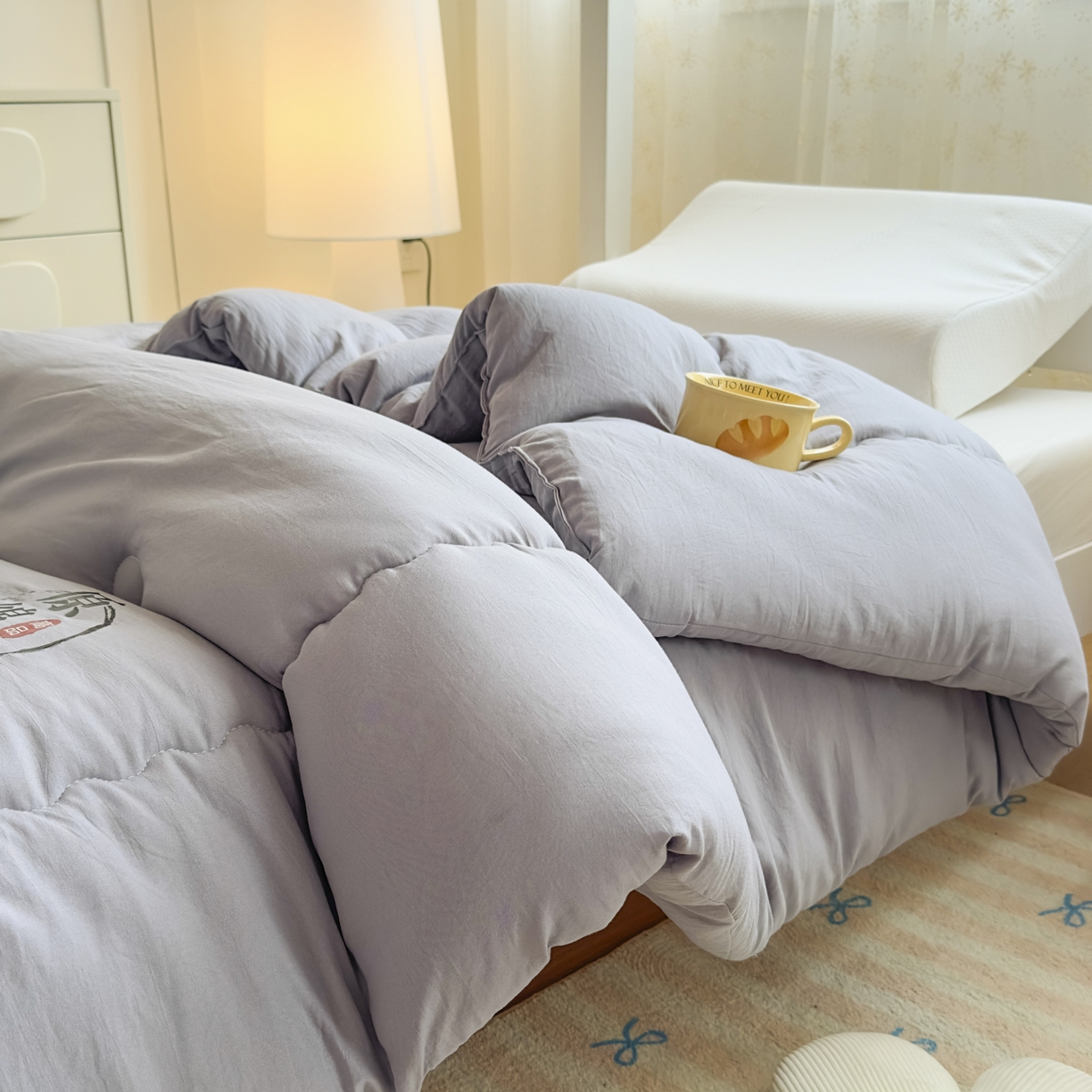 91家纺网 家纺一手货源 找家纺 玉相逢 2026新款A类原棉无染大豆纤维被子被芯 原棉-灰色