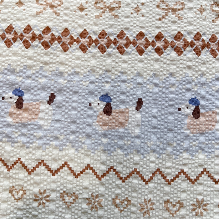 91家纺网 家纺一手货源 找家纺 一比一家纺 2026春夏新款三角针泡芙纱夏被夏凉被空调被四件套 三角针夏被-费尔岛蓝