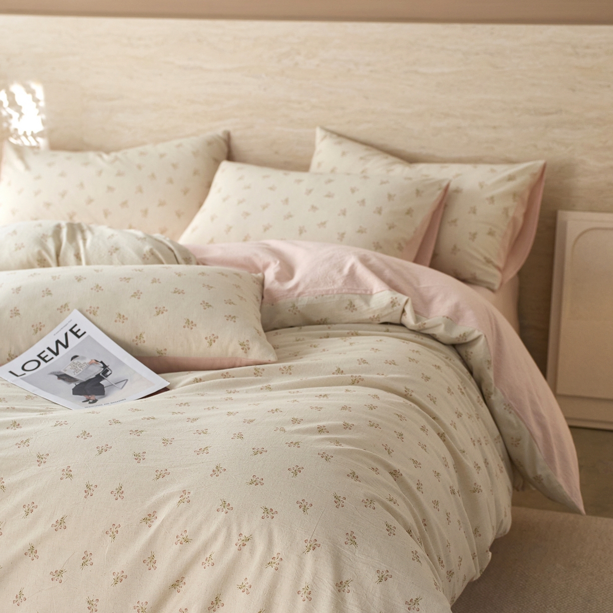 亿梵家居 2026春夏新款A类棉麻印花四件套 花序