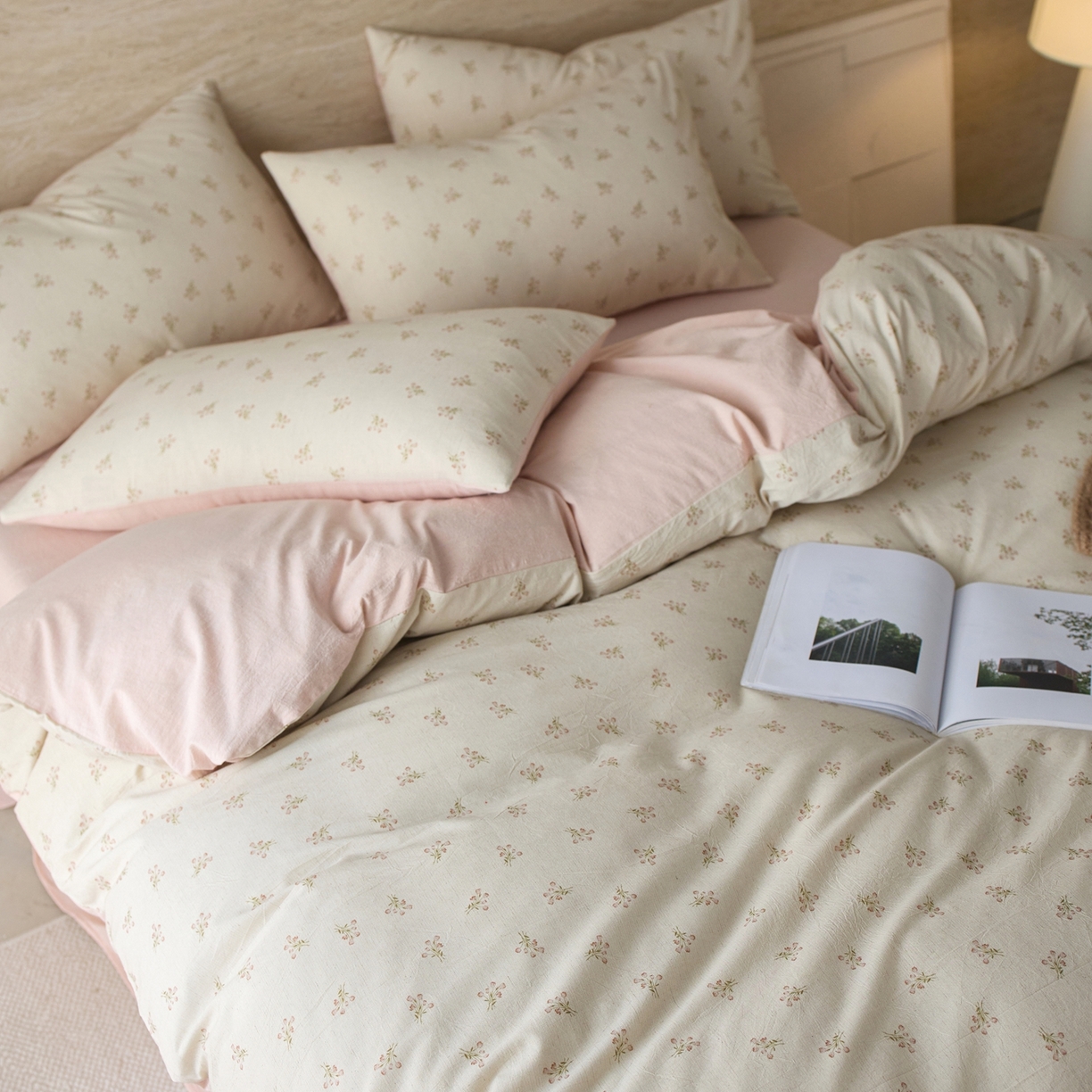 91家纺网 家纺一手货源 找家纺 亿梵家居 2026春夏新款A类棉麻印花四件套 花序