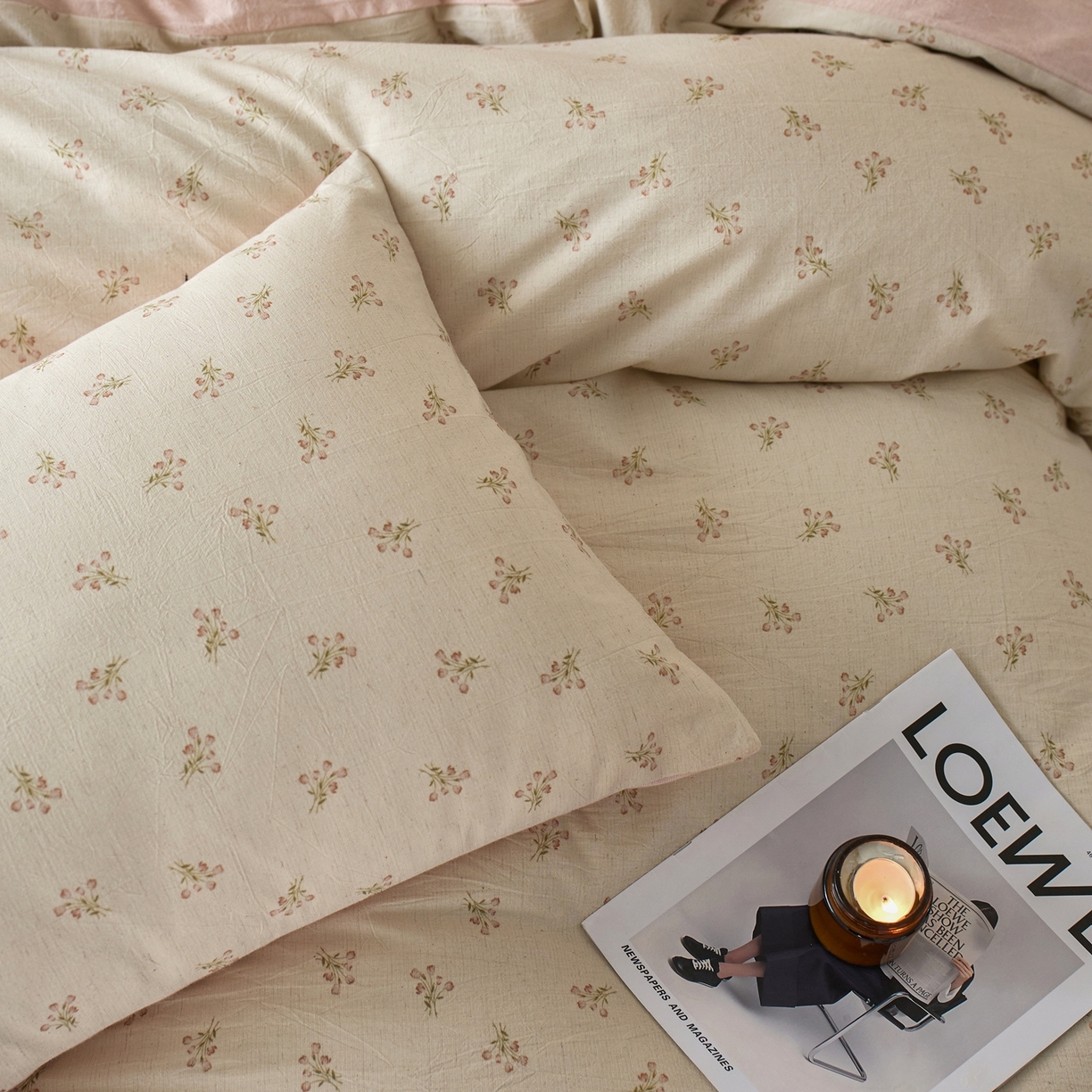 91家纺网 家纺一手货源 找家纺 亿梵家居 2026春夏新款A类棉麻印花四件套 花序