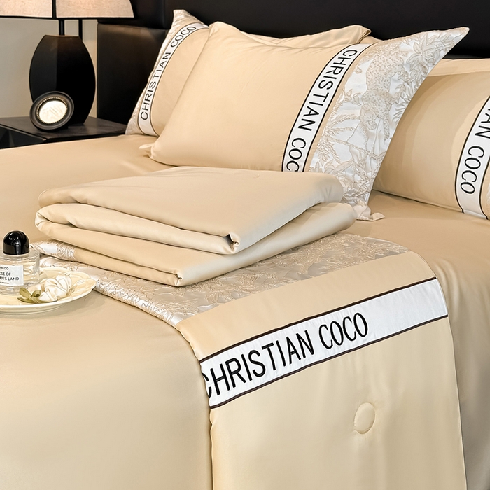 91家纺网 家纺一手货源 找家纺 （总）苏源家居 2026新款轻奢水洗天丝刺绣拼接浮雕夏被夏凉被空调被四件套-梦境