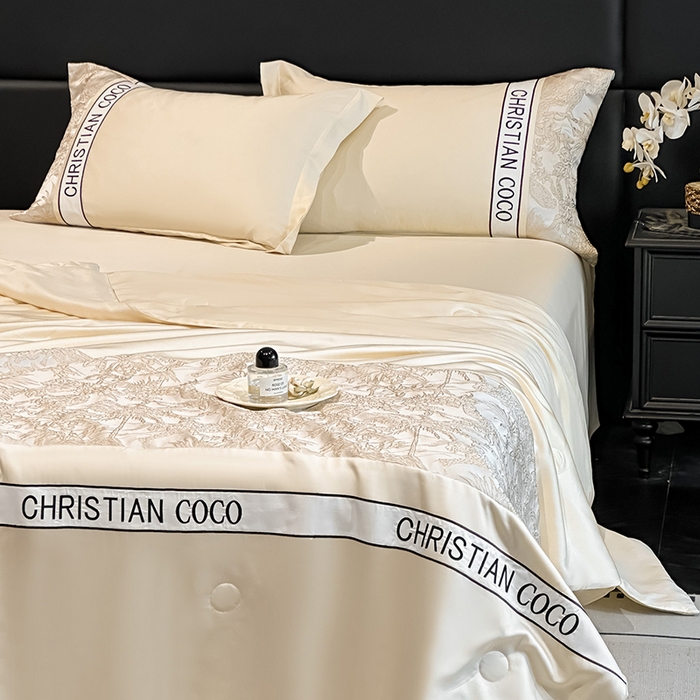 91家纺网 家纺一手货源 找家纺 （总）苏源家居 2026新款轻奢水洗天丝刺绣拼接浮雕夏被夏凉被空调被四件套-梦境