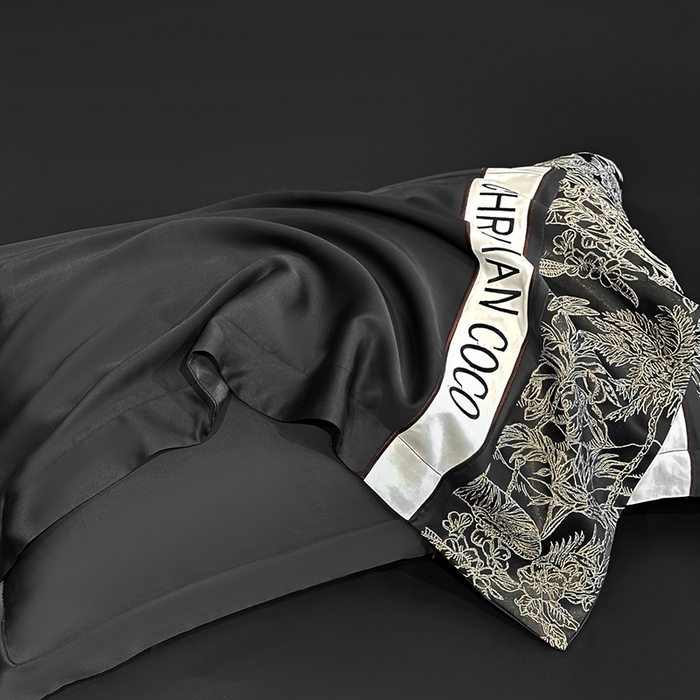 91家纺网 家纺一手货源 找家纺 苏源家居 2026新款轻奢水洗天丝刺绣拼接浮雕夏被夏凉被空调被四件套-梦境 梦境-耀黑