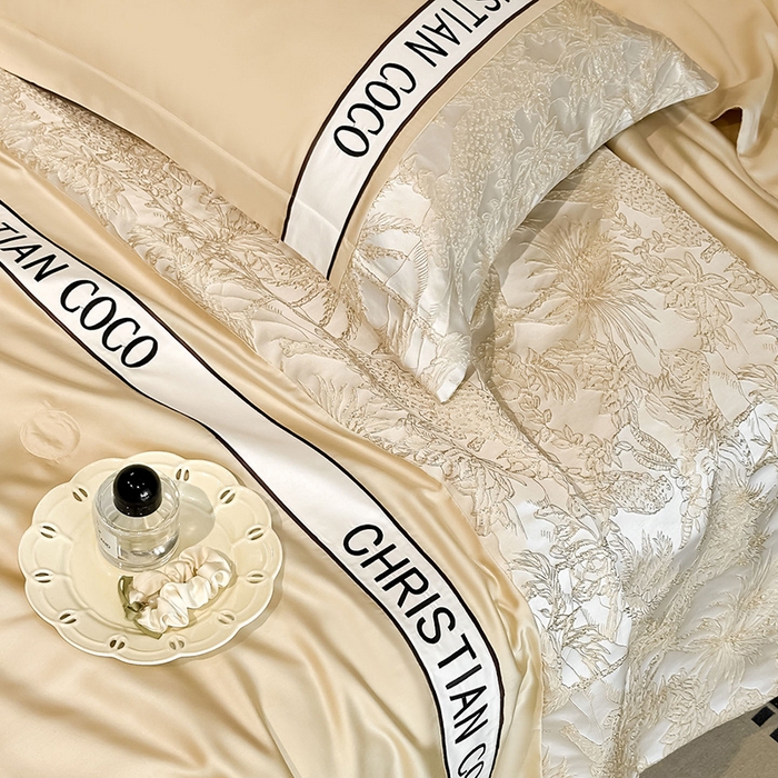 91家纺网 家纺一手货源 找家纺 苏源家居 2026新款轻奢水洗天丝刺绣拼接浮雕夏被夏凉被空调被四件套-梦境 梦境-香槟