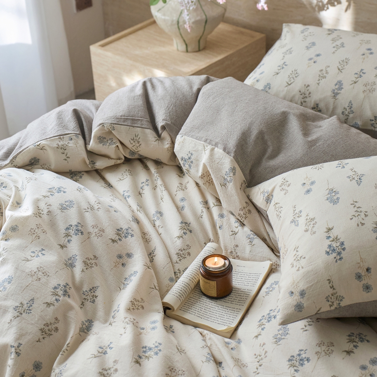 91家纺网 家纺一手货源 找家纺 亿梵家居 2026春夏新款A类棉麻印花四件套 空谷幽兰