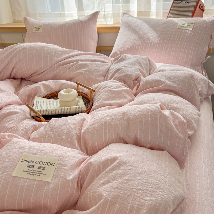 91家纺网 家纺一手货源 找家纺 （总）库里梦家纺 2026春夏新款色织提花棉麻夏被夏凉被空调被四件套