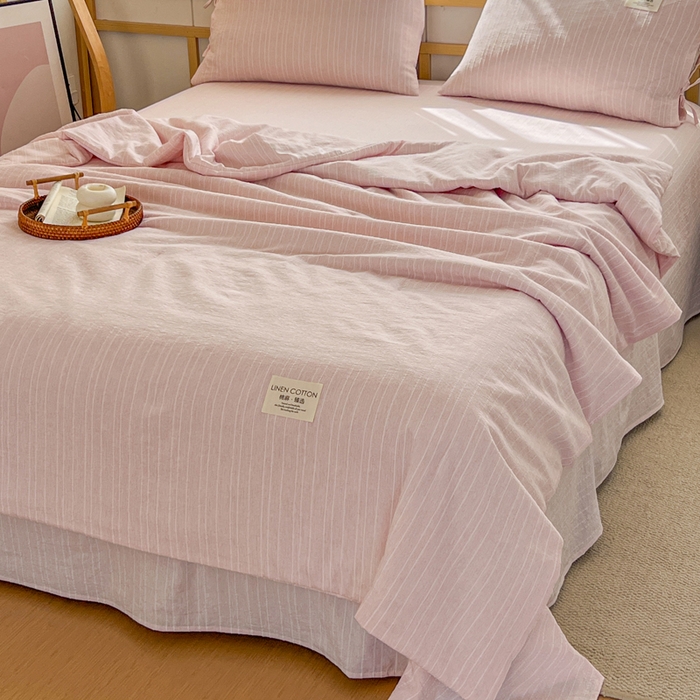 91家纺网 家纺一手货源 找家纺 （总）库里梦家纺 2026春夏新款色织提花棉麻夏被夏凉被空调被四件套