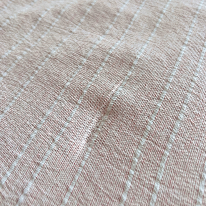 91家纺网 家纺一手货源 找家纺 库里梦家纺 2026春夏新款色织提花棉麻夏被夏凉被空调被四件套 贴标款条纹-粉