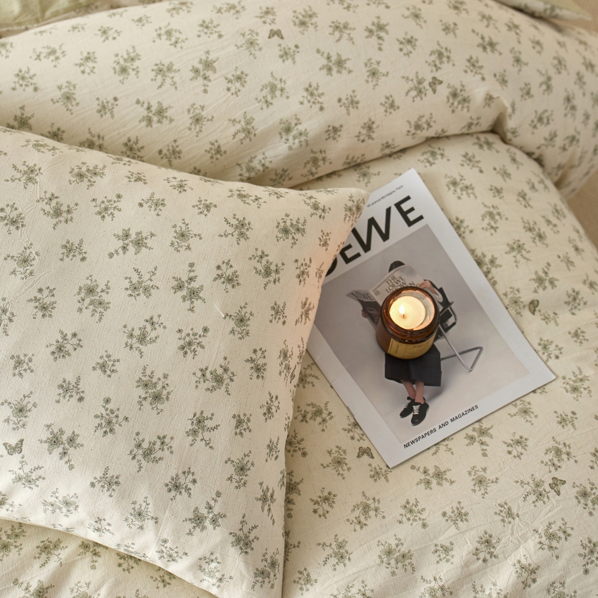 91家纺网 家纺一手货源 找家纺 亿梵家居 2026春夏新款A类棉麻印花四件套 清风蝶语