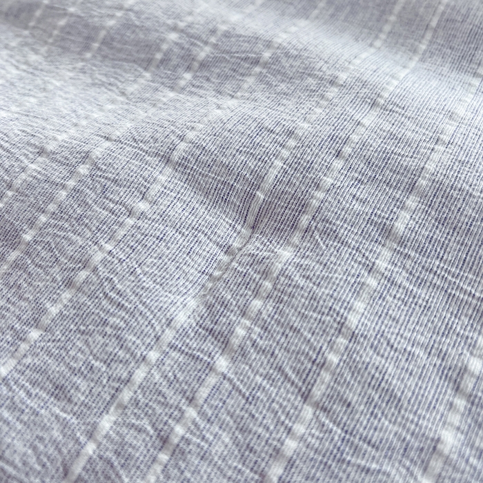 91家纺网 家纺一手货源 找家纺 库里梦家纺 2026春夏新款色织提花棉麻夏被夏凉被空调被四件套 贴标款条纹-蓝