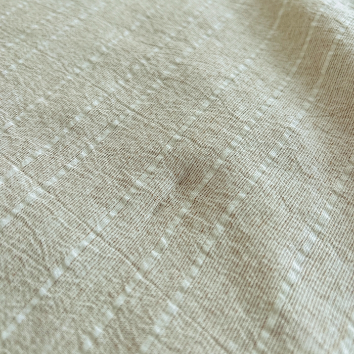 91家纺网 家纺一手货源 找家纺 库里梦家纺 2026春夏新款色织提花棉麻夏被夏凉被空调被四件套 贴标款条纹-香槟