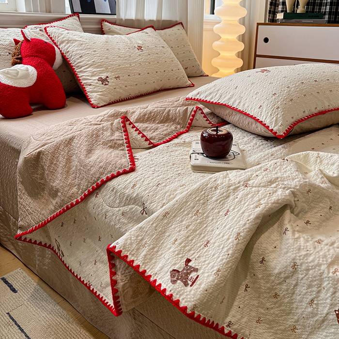 91家纺网 家纺一手货源 找家纺 一比一家纺 2026春夏新款三角针泡芙纱夏被夏凉被空调被四件套 三角针夏被-梦幻小马