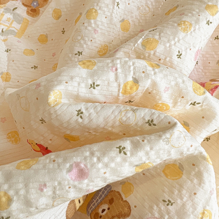 91家纺网 家纺一手货源 找家纺 一比一家纺 2026春夏新款三角针泡芙纱夏被夏凉被空调被四件套 三角针夏被-棕熊宝贝