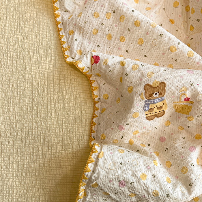 91家纺网 家纺一手货源 找家纺 一比一家纺 2026春夏新款三角针泡芙纱夏被夏凉被空调被四件套 三角针夏被-棕熊宝贝