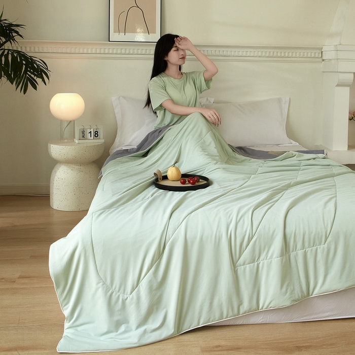 91家纺网 家纺一手货源 找家纺 （总）库里梦家纺 2026新款A类母婴级冰肤凉感夏被锦氨双面凉皮皮夏凉被