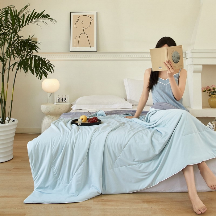 91家纺网 家纺一手货源 找家纺 （总）库里梦家纺 2026新款A类母婴级冰肤凉感夏被锦氨双面凉皮皮夏凉被