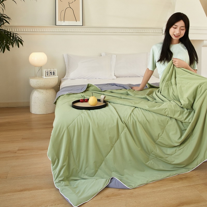 91家纺网 家纺一手货源 找家纺 （总）库里梦家纺 2026新款A类母婴级冰肤凉感夏被锦氨双面凉皮皮夏凉被