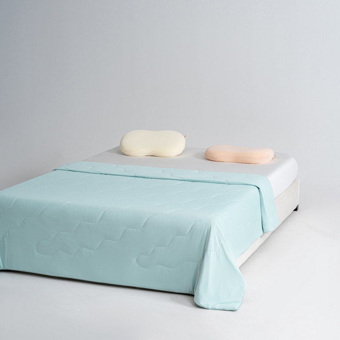 91家纺网 家纺一手货源 找家纺 CINNY馨宜 2026春夏新款瓜瓜锦氨凉感夏被夏凉被空调被 云水蓝