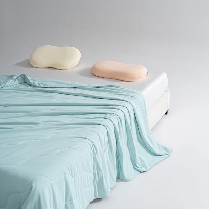 91家纺网 家纺一手货源 找家纺 CINNY馨宜 2026春夏新款瓜瓜锦氨凉感夏被夏凉被空调被 云水蓝