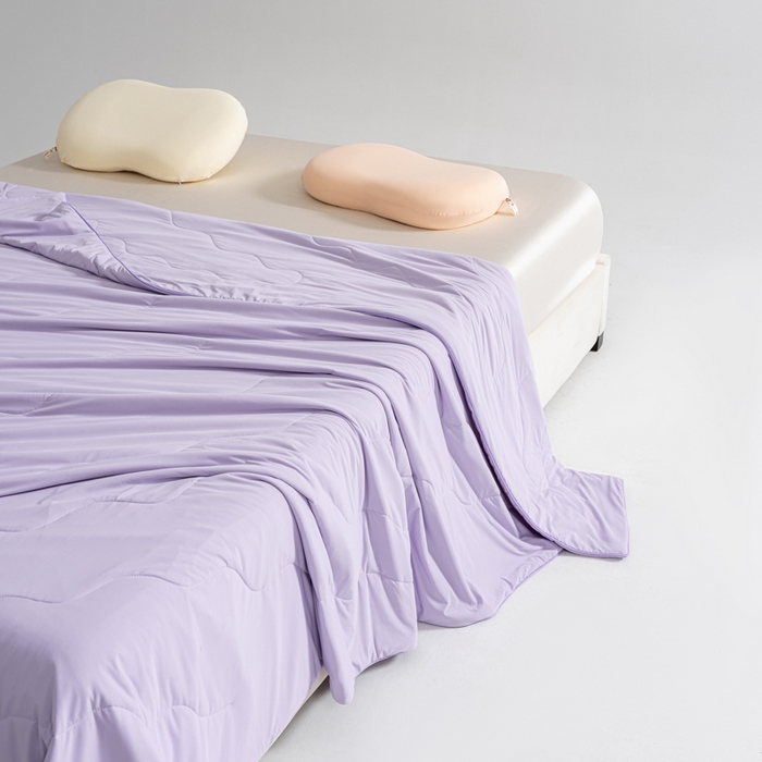 91家纺网 家纺一手货源 找家纺 CINNY馨宜 2026春夏新款瓜瓜锦氨凉感夏被夏凉被空调被 樱花紫