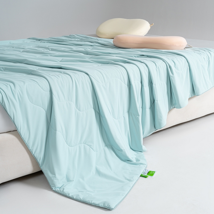 91家纺网 家纺一手货源 找家纺 CINNY馨宜 2026春夏新款瓜瓜锦氨凉感夏被夏凉被空调被 云水蓝